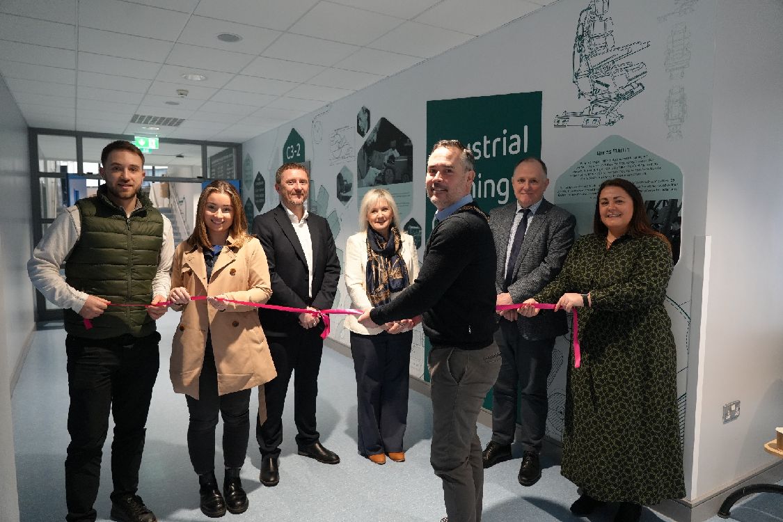 Jordan Pool and Becky Bell, Walter Watson Ltd; Tommy Martin; Heather McKee; Councillor Philip Campbell; John Nugent, and Emma Finney, 